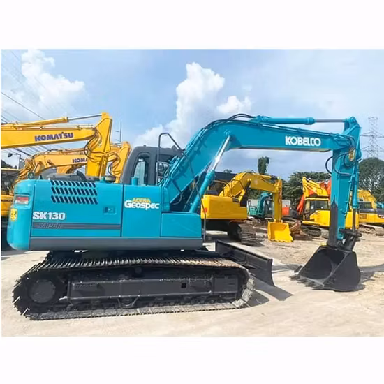 Excavadora de orugas hidráulica usada de 13 toneladas Excavadora excavadoras de segunda mano con Kobelco Sk130